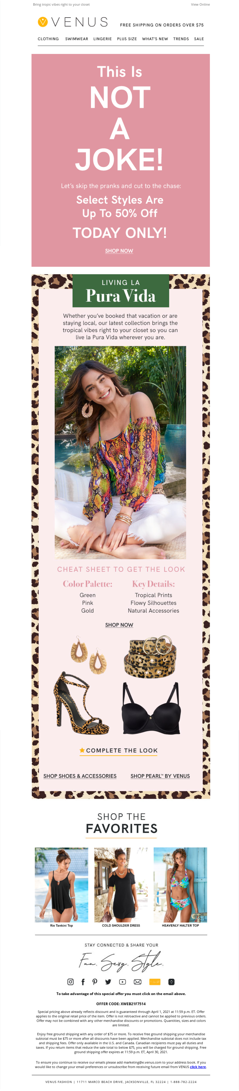 Venus's April Fools' Email