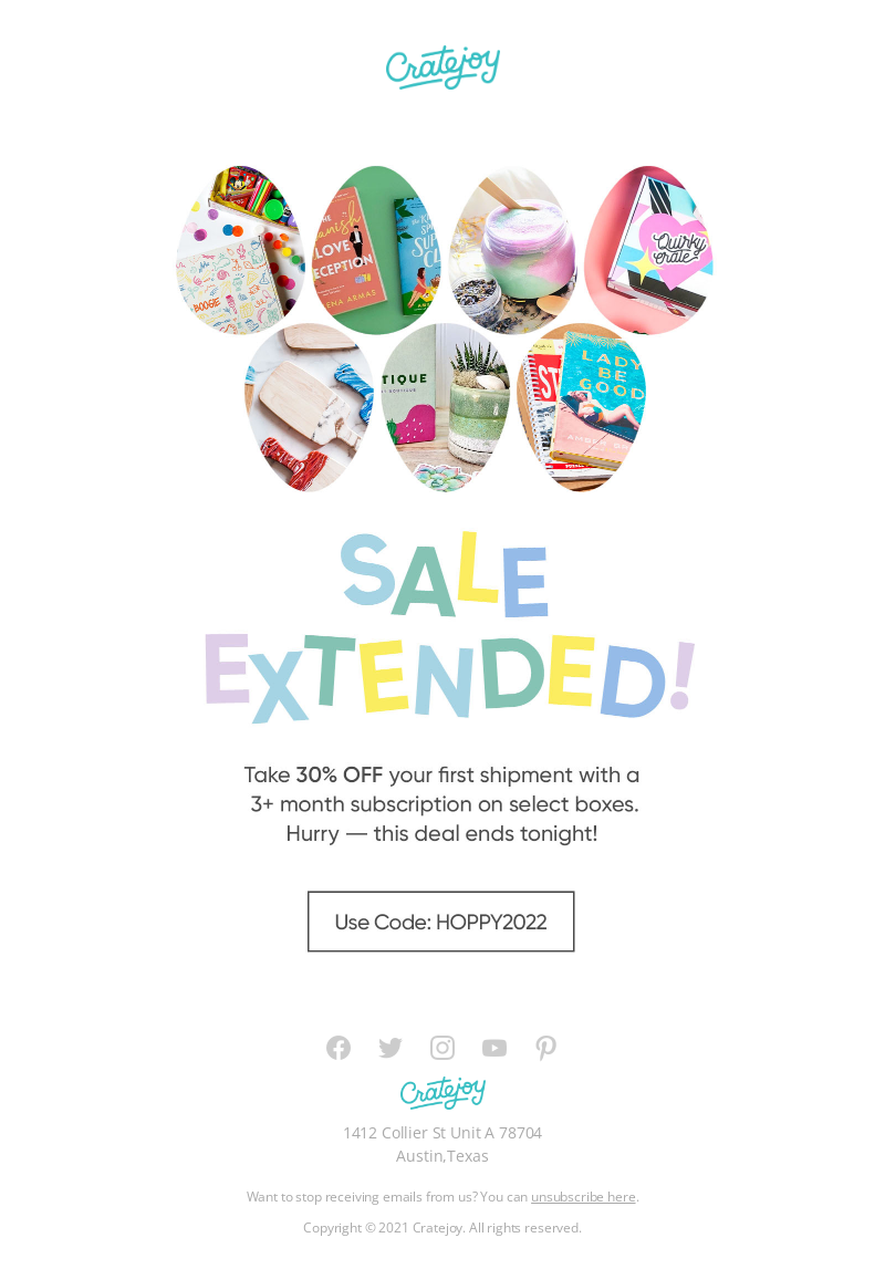 CrateJoy's Easter Email