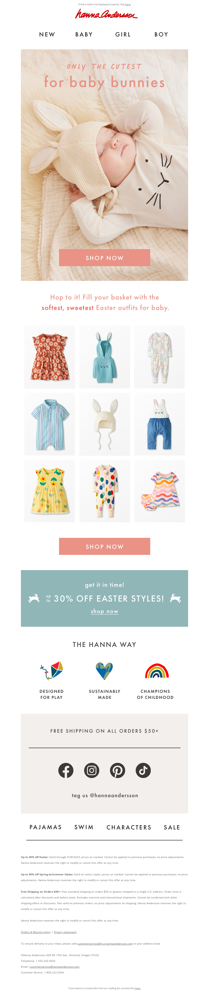 Hanna Andersson's Easter Email