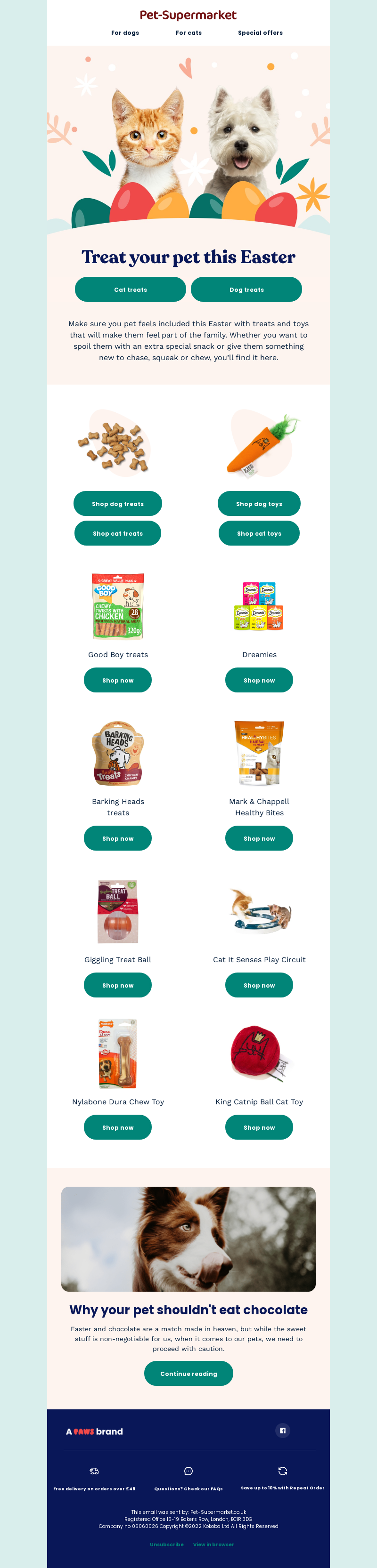 Pet-Supermarket's Easter Email