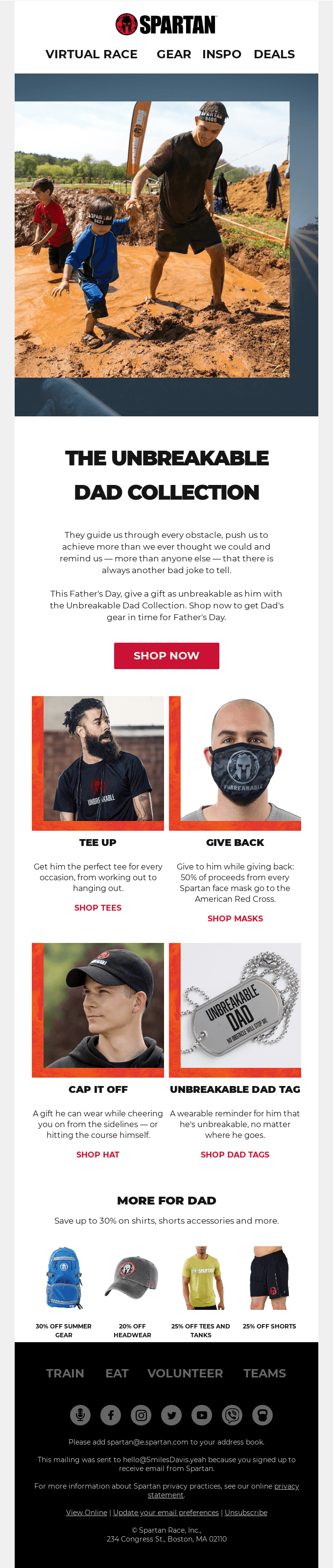 Spartan's Father's Day Email