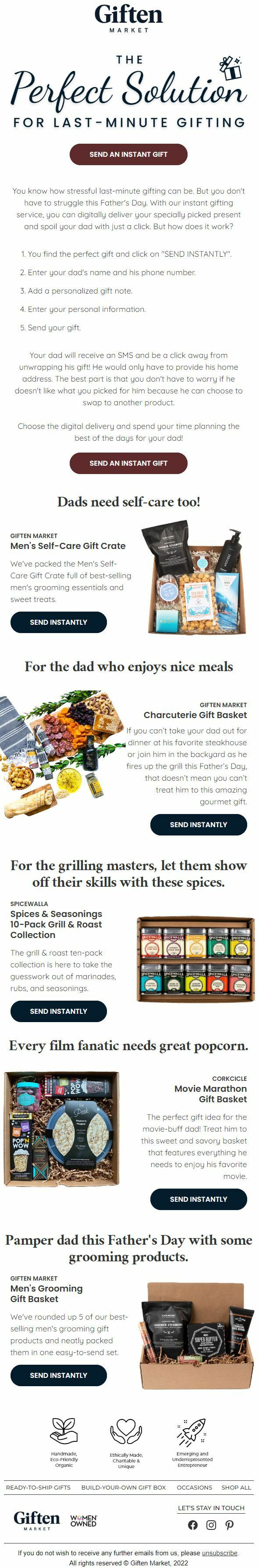 Giften Market's Father's Day Email