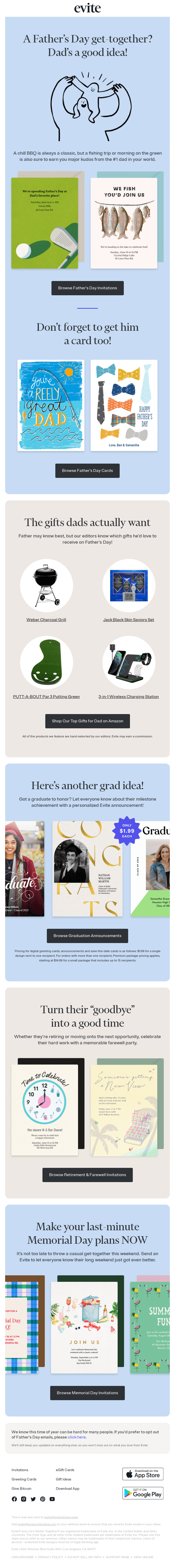 Evite's Father's Day Email