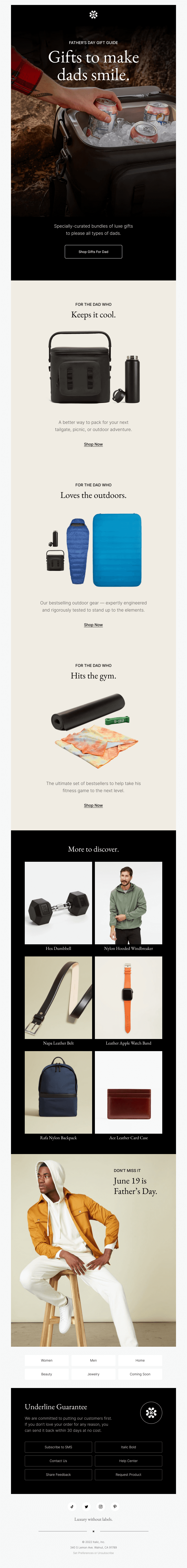 Italic's Father's Day Email