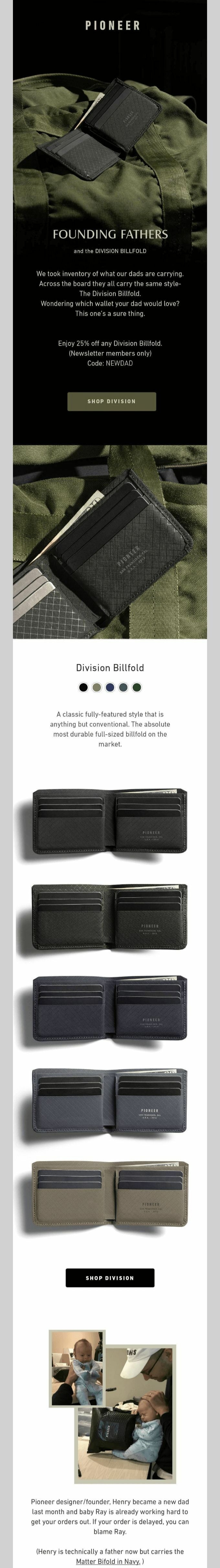 Pioneer's Father's Day Email