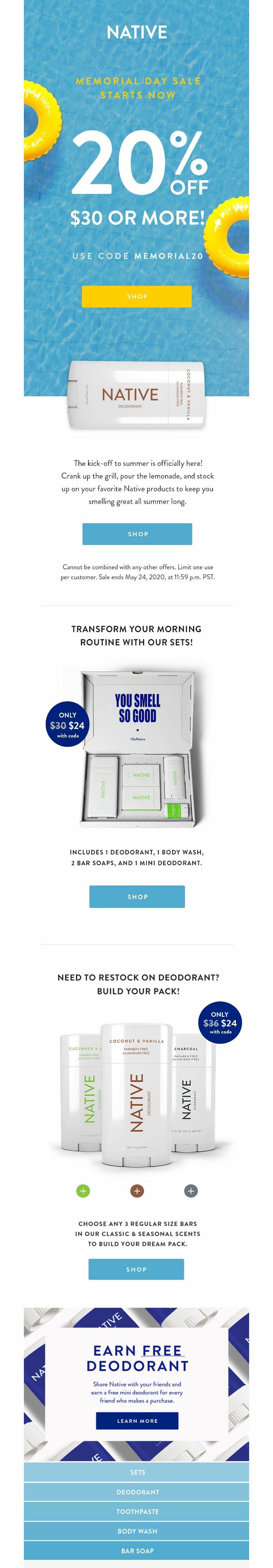 Native's Memorial Day Email