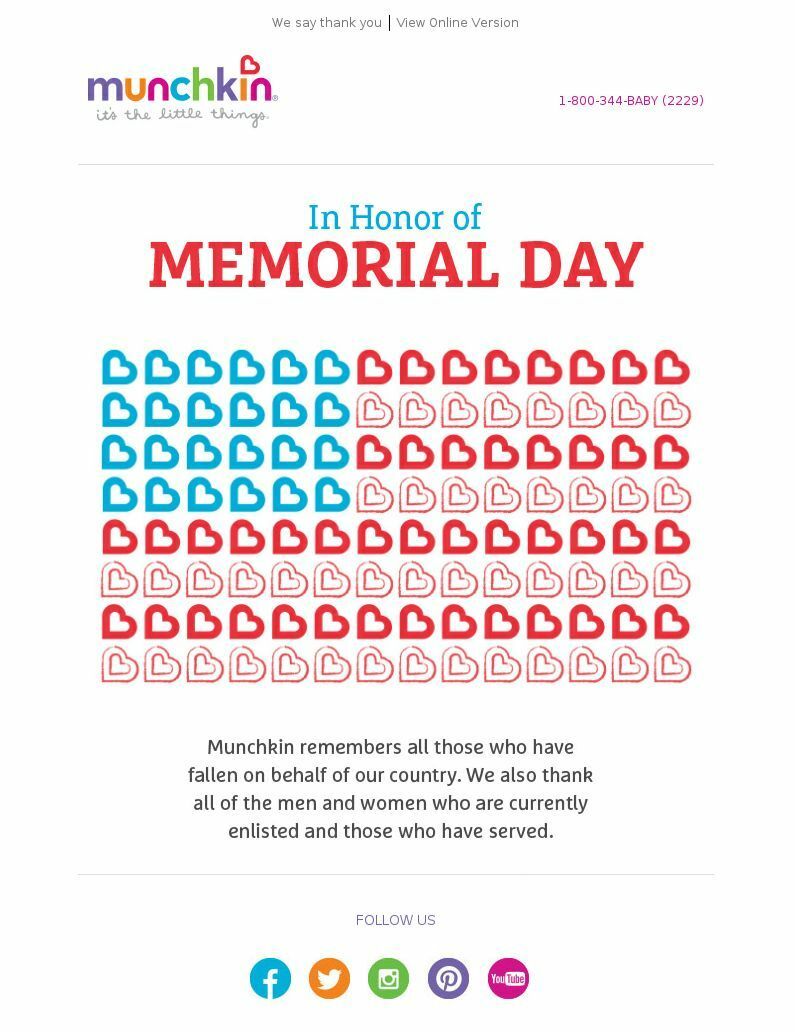 Munchkin's Memorial Day Email