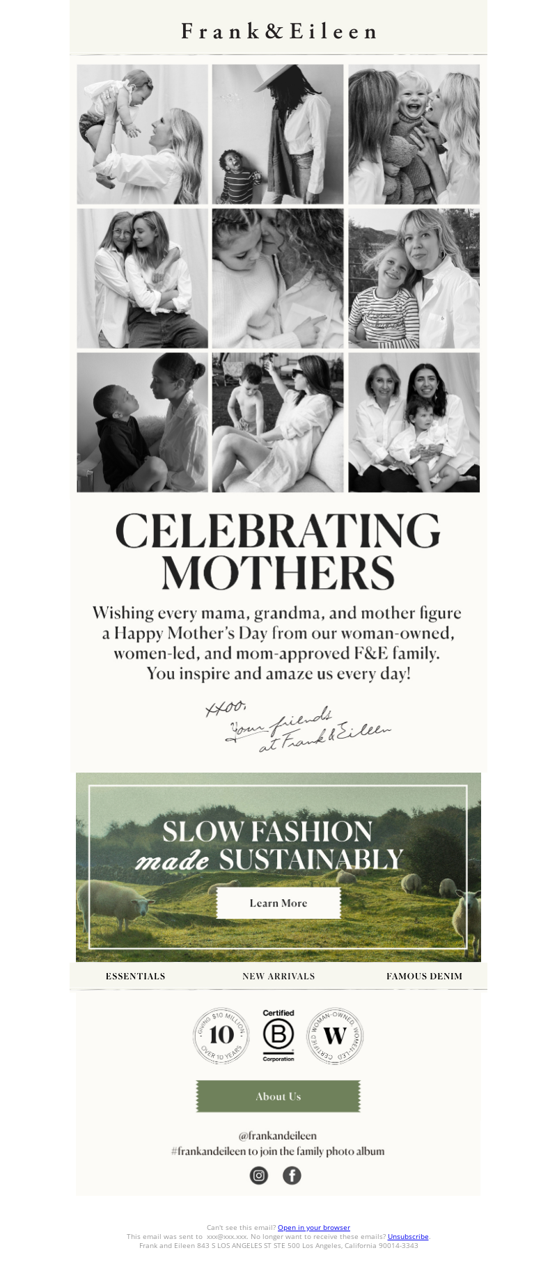 Frank & Eileen's Mother's Day Email