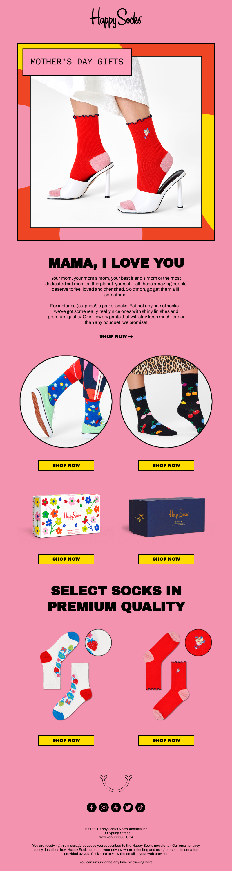Happy Socks' Mother's Day Email