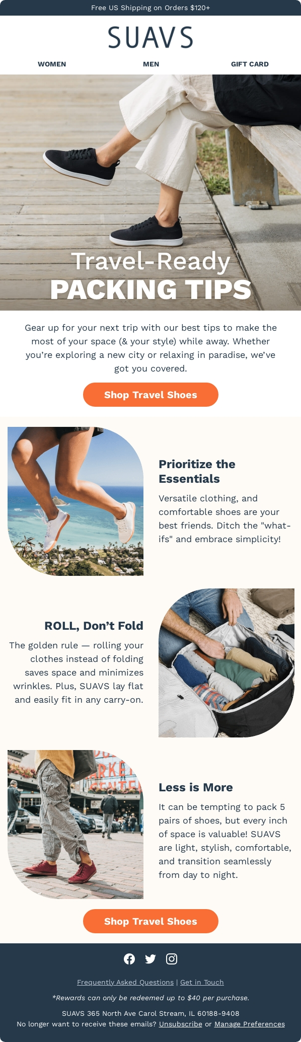 Zig-zag email layout example